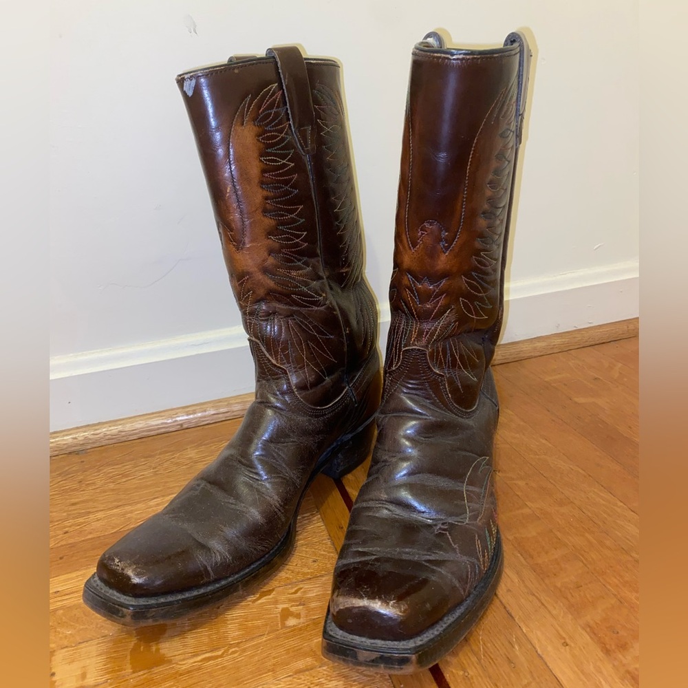 Vintage Wrangler Leather Cowboy Boots